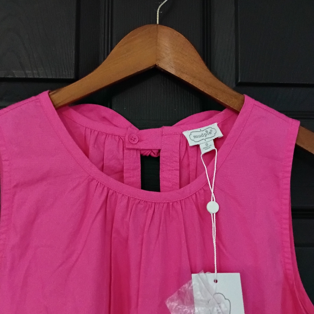 Mud Pie Sz. S NWT Pink Becker Bow Dress - Picture 7 of 16
